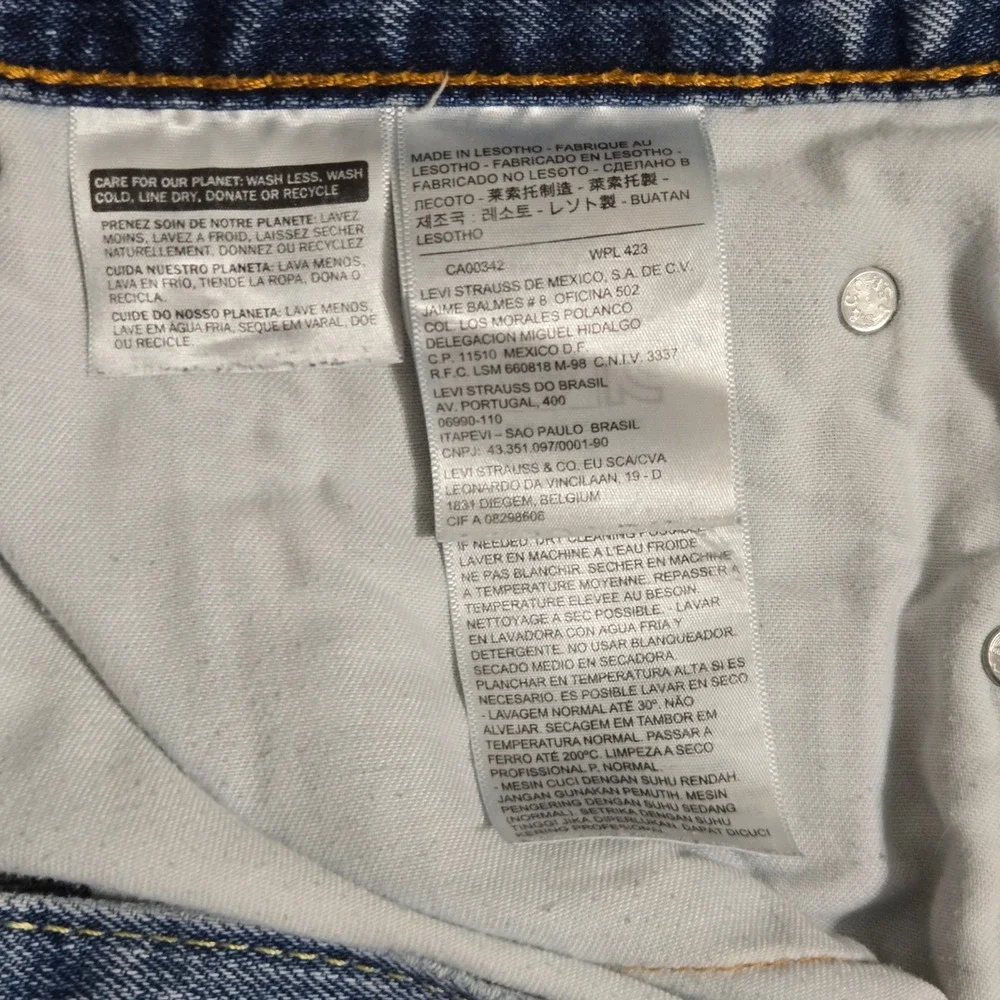 Levi's 505 Regular Fit Jeans 42x29 Blue Straight Leg Denim‎ 00505-4891